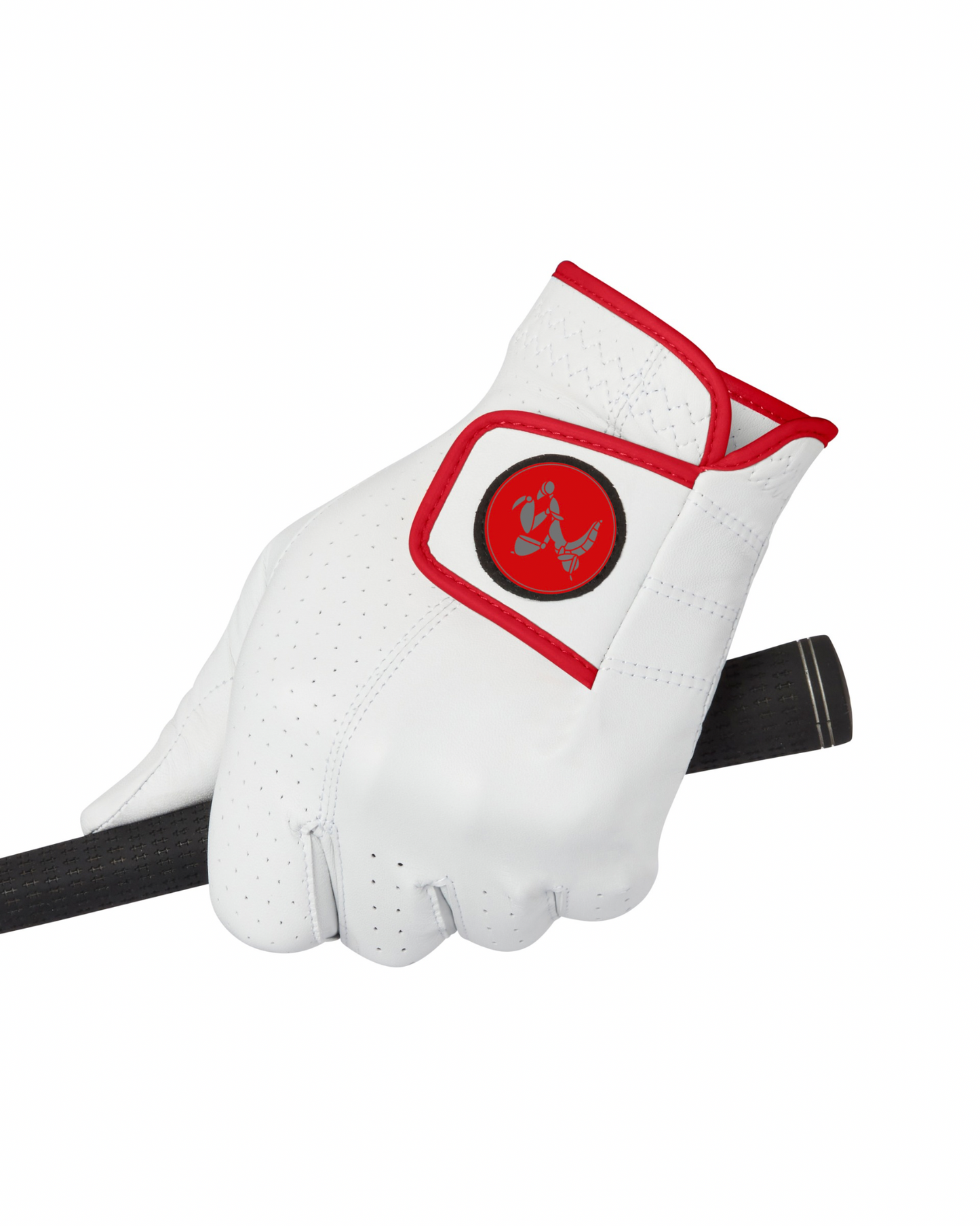 Ugogo Golf premium cabretta leather glove Red logo & trim